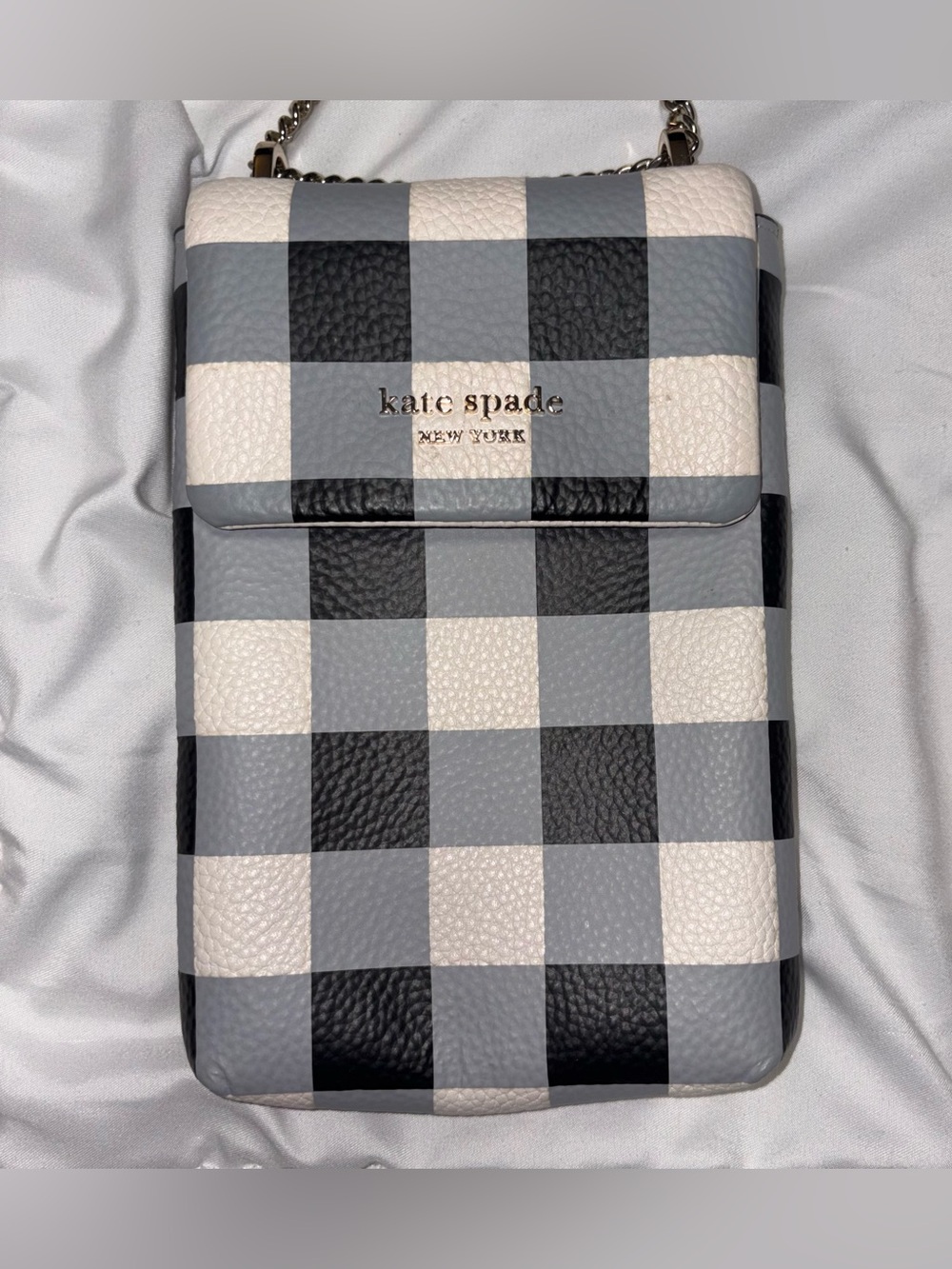 Kate Spade Crossbody Bag Gingham Plaid Leather